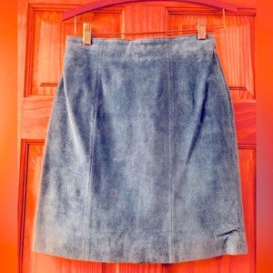 Vintage 1980s Dark Turquoise suede lined miniskirt by Joule’ 7/8